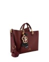 Braccialini - Large faux leather handbag with keychain and ribbon by Beth