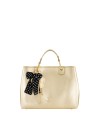 Braccialini - Large faux leather handbag with keychain and ribbon by Beth