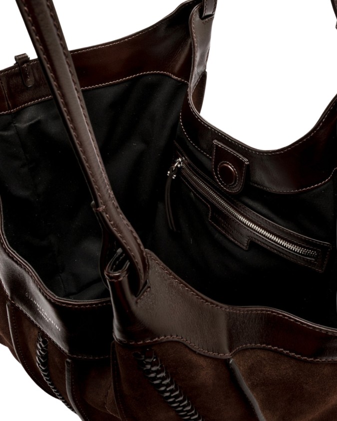  Gianni Chiarini - Borsa a Spalla in Pelle e Camoscio Dua