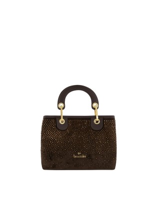 Braccialini - Beth Strass suede-look faux leather handbag...