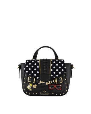 Braccialini - Size M faux leather handbag with studs and...