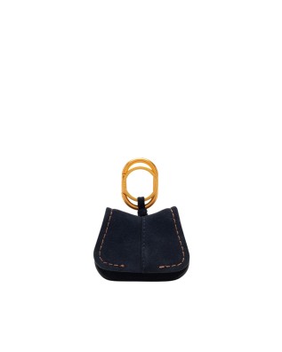 Gianni Chiarini - Inibag Suede Leather Bag Keychain Charm...