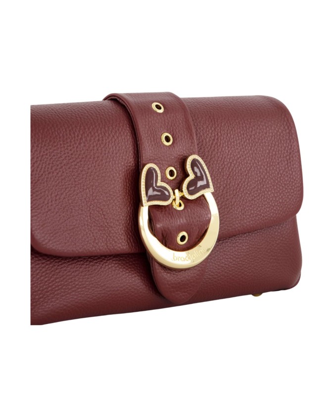  Braccialini - Borsa a spalla in pelle con patta e manico