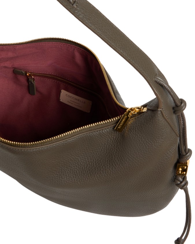 Coccinelle - Borsa Hobo a Spalla in Pelle Martellata Tg. 