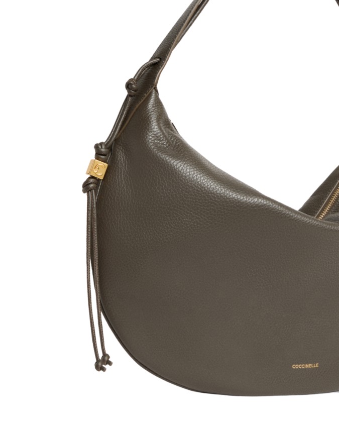  Coccinelle - Borsa Hobo a Spalla in Pelle Martellata Tg. 