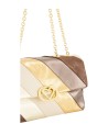  Braccialini - Borsa a spalla in pelle con tracolla in metallo