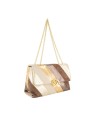 Braccialini - Size L leather shoulder bag with a metal Patchwork shoulder strap