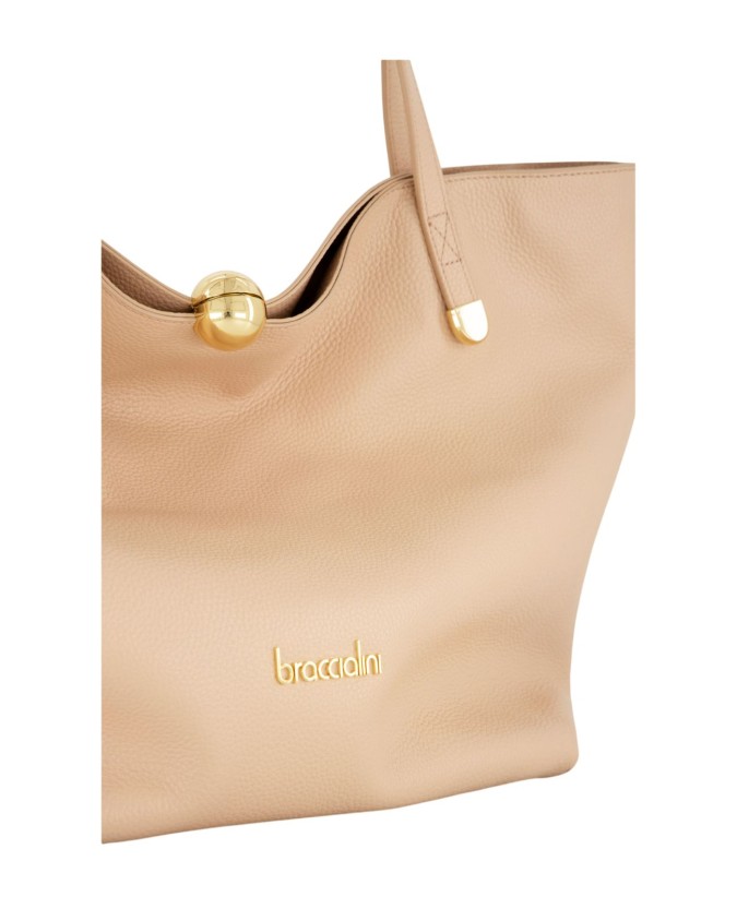  Braccialini - Borsa a spalla in pelle grana micro dollarino