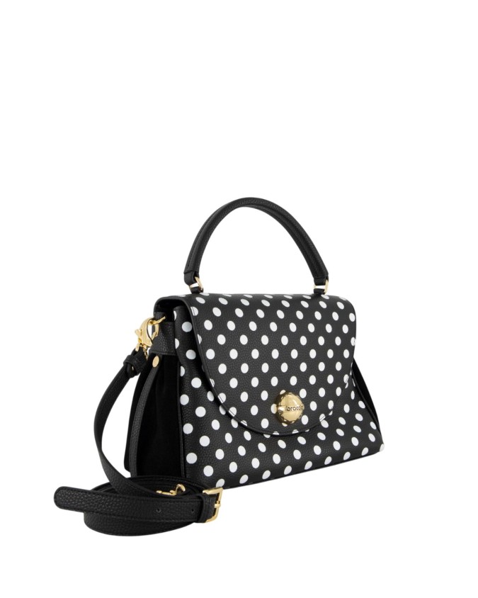  Braccialini - Borsa bauletto in pelle con patta e manico
