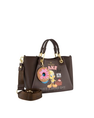  Braccialini - Borsa a mano in ecopelle con stampe Looney Tunes 2