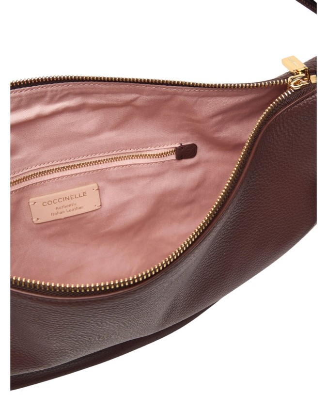  Coccinelle - Borsa Hobo a Spalla in Pelle Martellata Tg. 