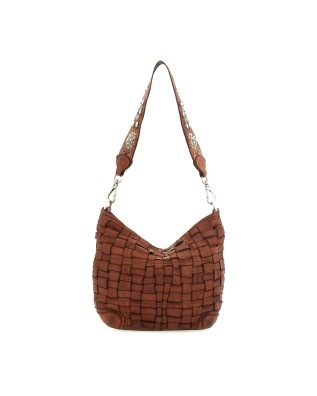  Campomaggi - Borsa a spalla in pelle intrecciata Tg. 