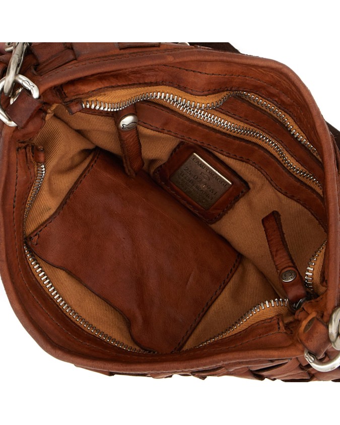  Campomaggi - Borsa a spalla in pelle intrecciata Tg. 
