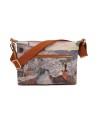  Ynot - Borsa Hobo Tg. S in ecopelle stampa città Yesbag