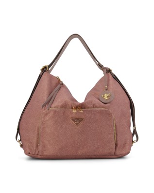 Ynot - Medium Backpack-Style Bag in Logoed Fabric with Cloud