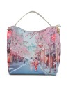 Ynot - Borsa a spalla Hobo Large in ecopelle stampa città