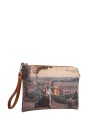 Ynot - Faux Leather Clutch with Shoulder Strap and Wrist Strap