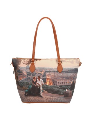  Ynot - Borsa Shopping Small in Ecopelle Stampa Città Yesbag 2
