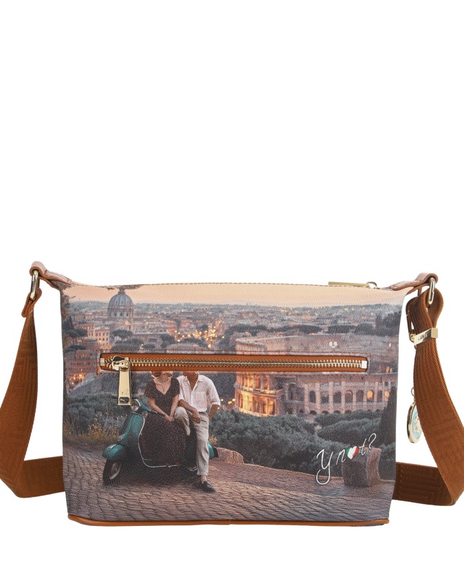  Ynot - Borsa Hobo Tg. S in Ecopelle Stampa Città Yesbag