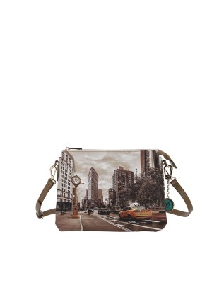  Ynot - Borsa a tracolla Tg. S con due scomparti in ecopelle
