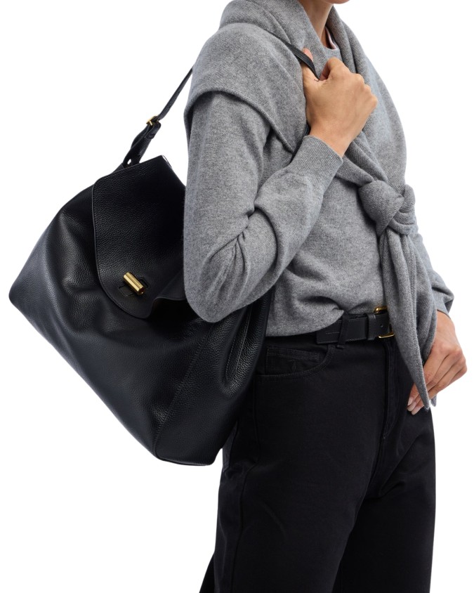  Trussardi - Borsa a Spalla con Patta in Pelle Girello Large