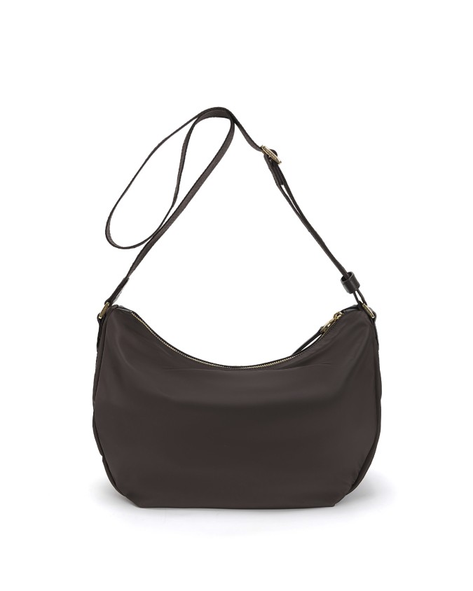  Nannini – Borsa a Spalla Mezzaluna in Nylon e Pelle Liberty