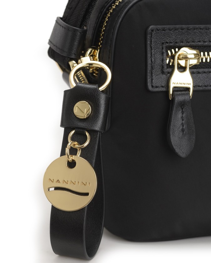  Nannini - Borsa a Tracolla Piccola con Due Comparti in Nylon e