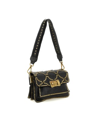 Campomaggi - Leather Shoulder Bag with Flap and Studs, Size S 2