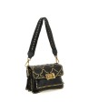 Campomaggi - Leather Shoulder Bag with Flap and Studs, Size S
