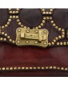 Campomaggi - Leather Shoulder Bag with Flap and Studs, Size S