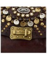 Campomaggi - Leather Shoulder Bag with Flap and Studs, Size S