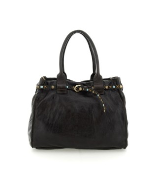 Campomaggi - Large Shopping Bag with Studs and Rhinestones in