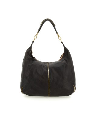 Campomaggi - Borsa Hobo con Borchie in Pelle di Vacchetta Wanda