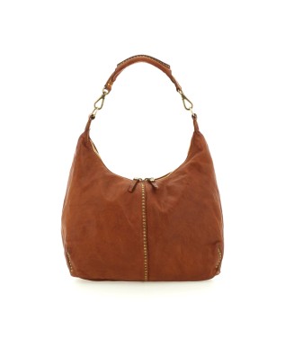 Campomaggi - Borsa Hobo con Borchie in Pelle di Vacchetta Wanda