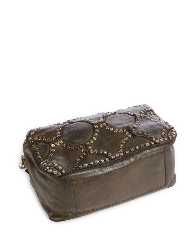  Campomaggi - Borsa a Spalla con Borchie e Tracolla in Pelle di
