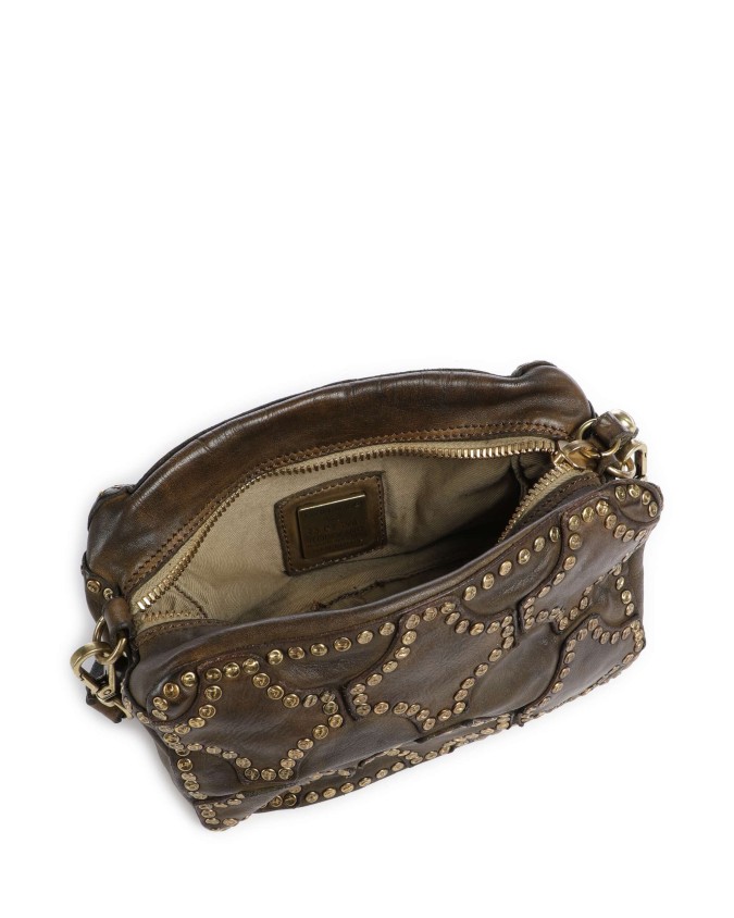  Campomaggi - Borsa a Spalla con Borchie e Tracolla in Pelle di