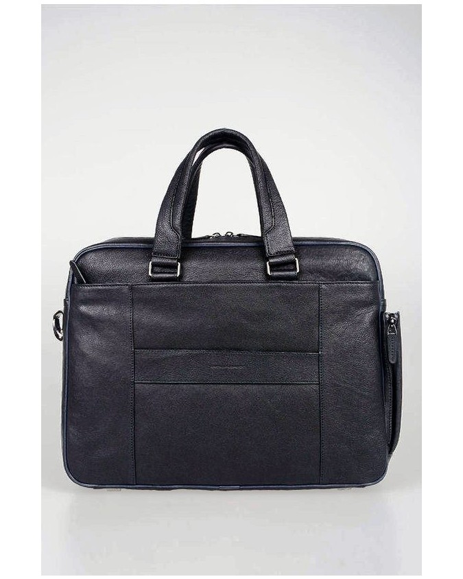PIQUADRO - Cartella in pelle due manici BagMotic - Blu - CA3950B3BM/BLU