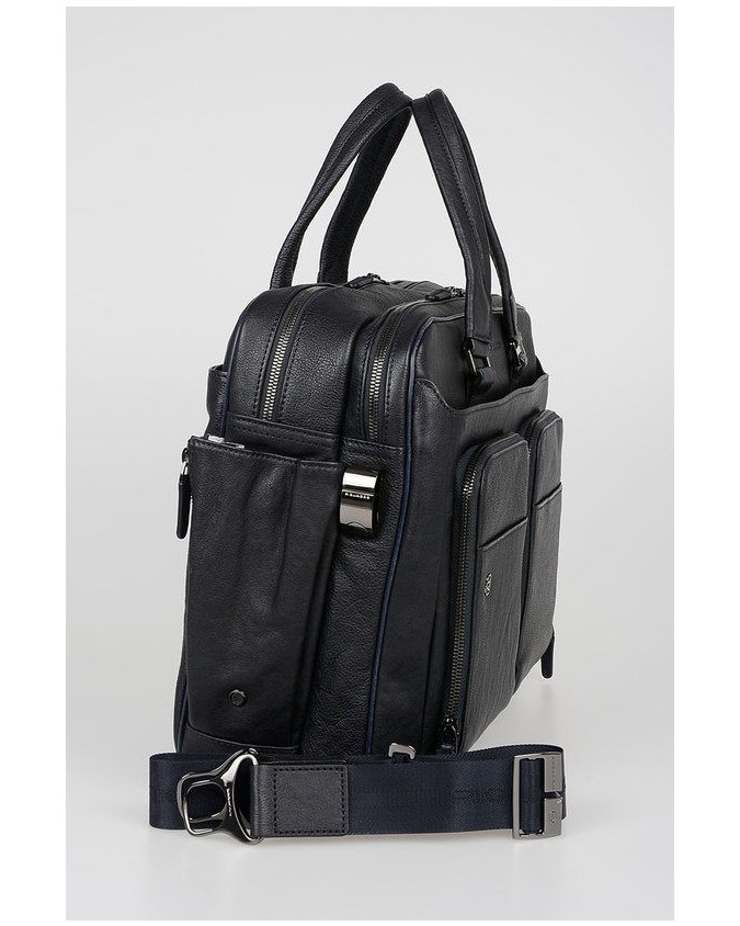 PIQUADRO - Cartella in pelle due manici BagMotic - Blu - CA3950B3BM/BLU
