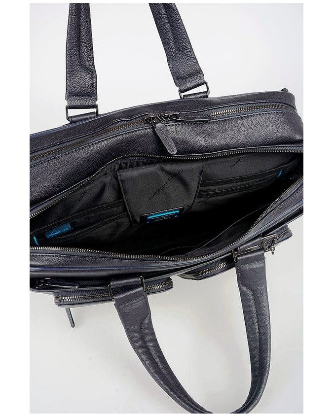 PIQUADRO - Cartella in pelle due manici BagMotic - Blu - CA3950B3BM/BLU