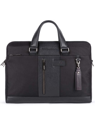 Piquadro - Cartella 2 comparti PC 15,6''  in pelle e tessuto Brief 2