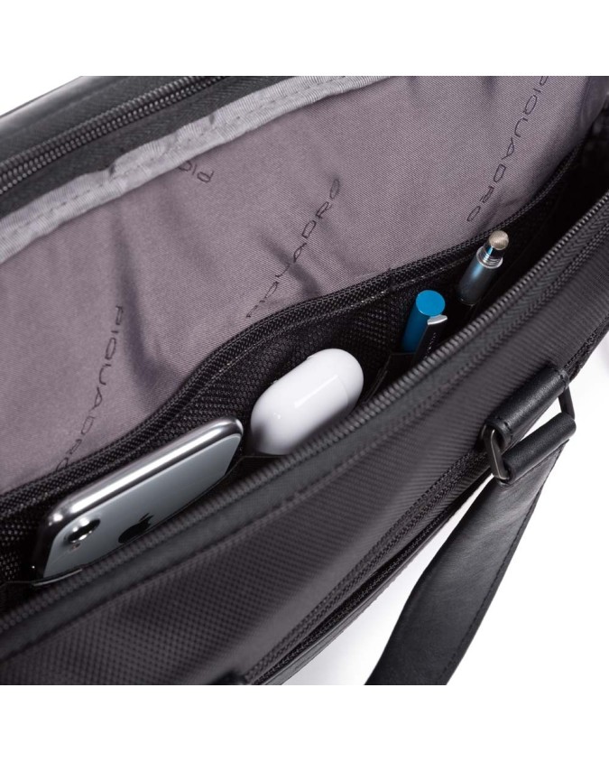 Piquadro - Cartella 2 comparti PC 15,6''  in pelle e tessuto Brief 2