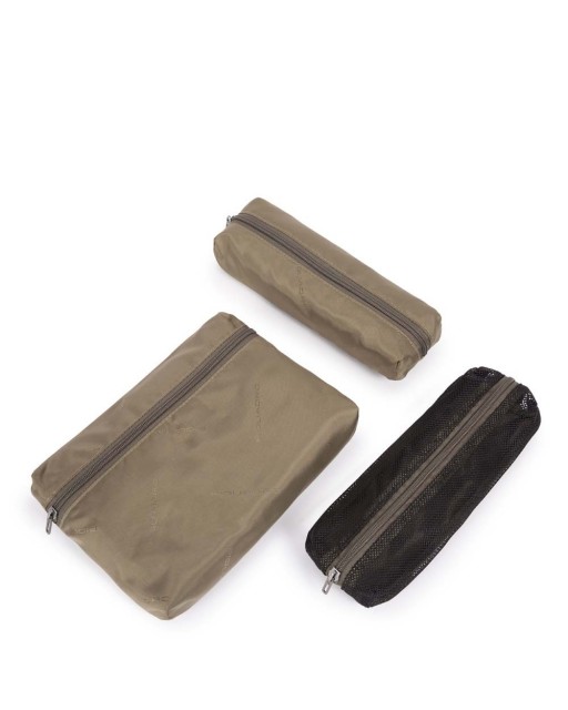 Beauty case Piquadro - Beauty case con gancio in pelle e tessuto