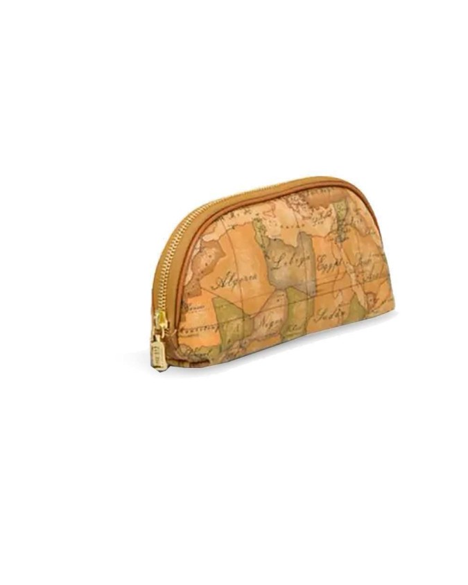 Alviero Martini Prima Classe - Trousse Mezzaluna in tessuto Geo Classic con zip