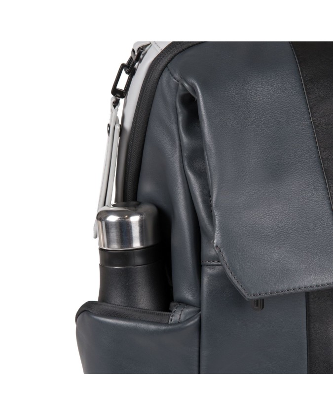 Zaini Porta PC Piquadro - Zaino in pelle e tessuto porta pc