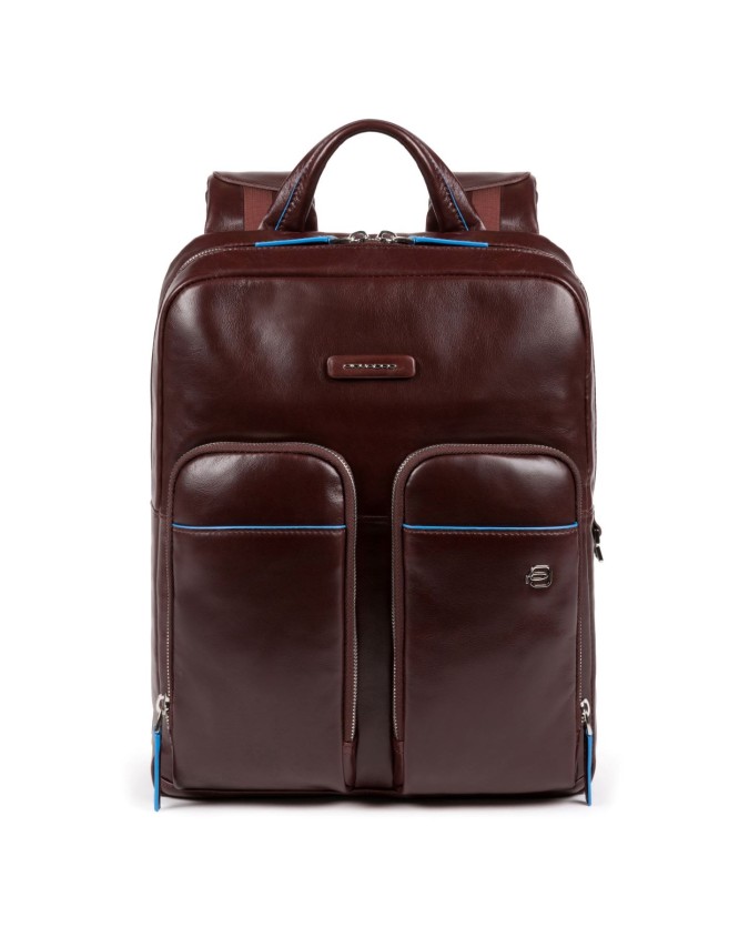 Zaini Porta PC Piquadro - Zaino piatto in pelle con zip porta