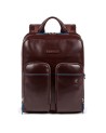 Zaini Porta PC Piquadro - Zaino piatto in pelle con zip porta