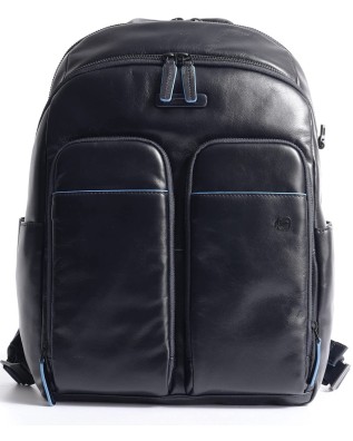 Zaini Porta PC Piquadro - Zaino porta pc 14'' in pelle Blue