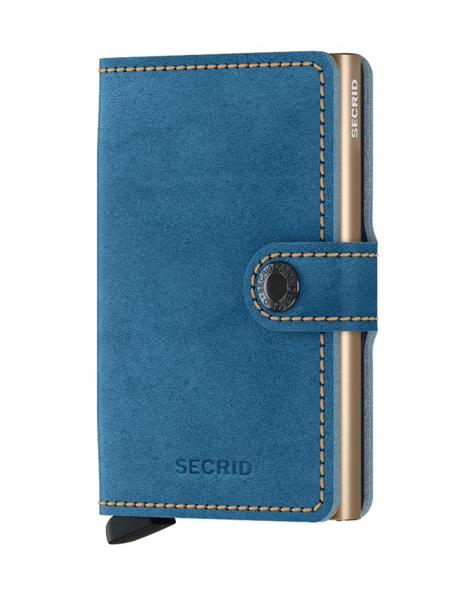 Portafogli Uomo Secrid - Miniwallet in pelle e alluminio Indigo