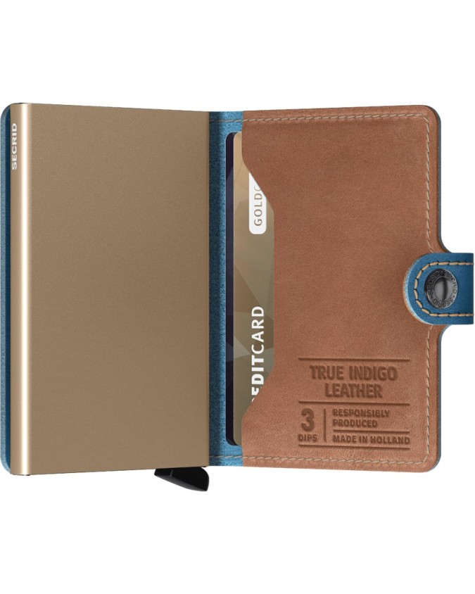 Portafogli Uomo Secrid - Miniwallet in pelle e alluminio Indigo