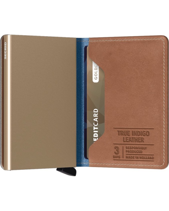 Portafogli Uomo Secrid - Slimwallet in pelle e alluminio Indigo
